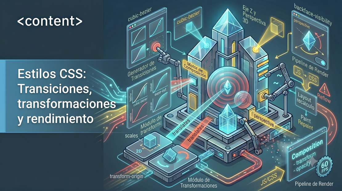 Estilos CSS: Transiciones, transformaciones y rendimiento