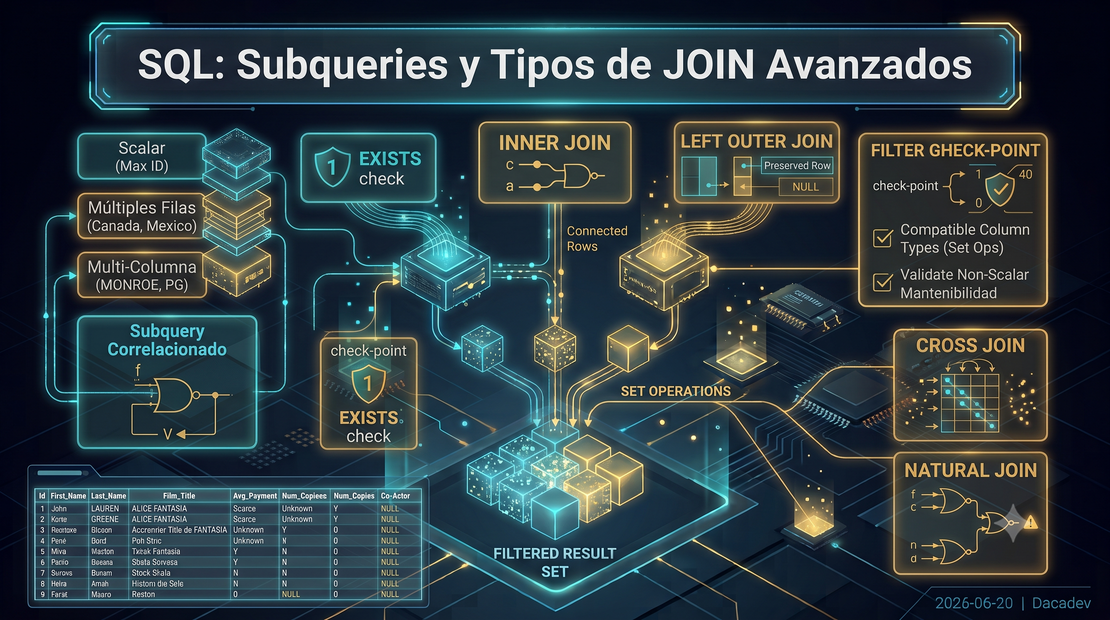 SQL: Subqueries y Tipos de JOIN Avanzados