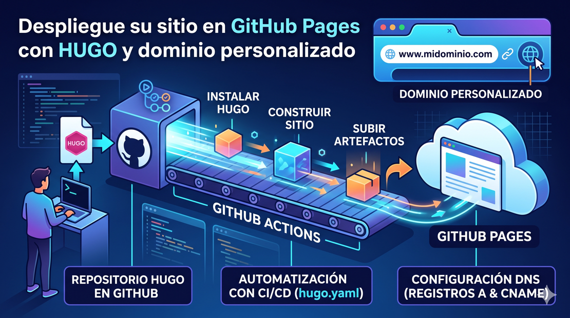 Despliegue su sitio en GitHub Pages con HUGO y dominio personalizado
